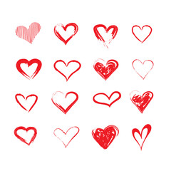 vector grunge hearts set, Valentine day, illustration vintage design element