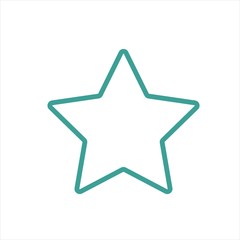 Star blue icon in line style. High quality sign and symbol on a white background. Vector outline illustration.