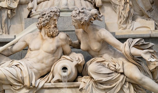 Szene vor dem Parlament Wien