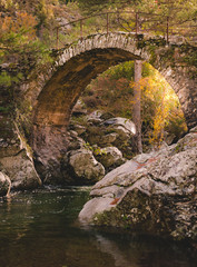Fototapeta na wymiar Pont ancien surplombant une rivière
