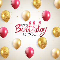 Abstract Happy Birthday Balloon Background Card Template Vector Illustration