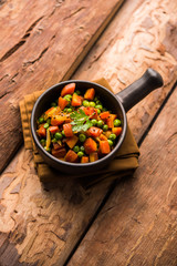 Carrot green peas sabzi / Gajar Mutter sabji