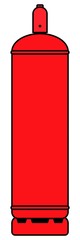 gz267 GrafikZeichnung - german - Rote Propangasflasche (Pfandflasche / Leihflasche) Propan: 33 kg Gasflasche (C3H8) - english - gas bottle (combustion of propane gas) simple template - g7004
