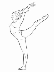 illustration of a gymnast woman, vector draw