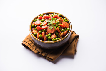 Carrot green peas sabzi / Gajar Mutter sabji