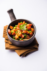 Carrot green peas sabzi / Gajar Mutter sabji