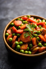 Carrot green peas sabzi / Gajar Mutter sabji