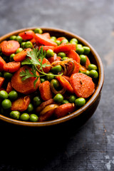 Carrot green peas sabzi / Gajar Mutter sabji