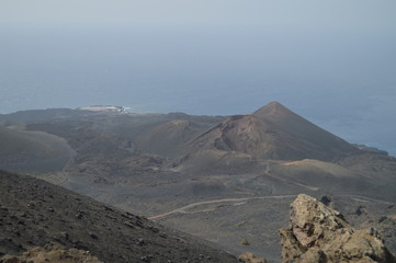 Wonderful Views From The Highest Of The San Antonio Volcano On The Island Of La Palma In The Canary Islands. Travel, Nature, Holidays, Geology. July 8, 2015. Isla De La Palma Canary Islands Spain.