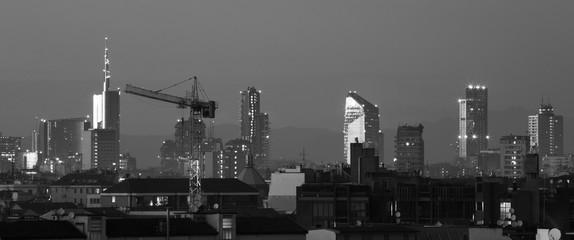 Milano Skyline in bianco e nero