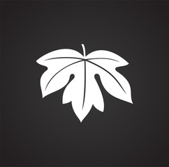 Leaf icon on black background for graphic and web design, Modern simple vector sign. Internet concept. Trendy symbol for website design web button or mobile app