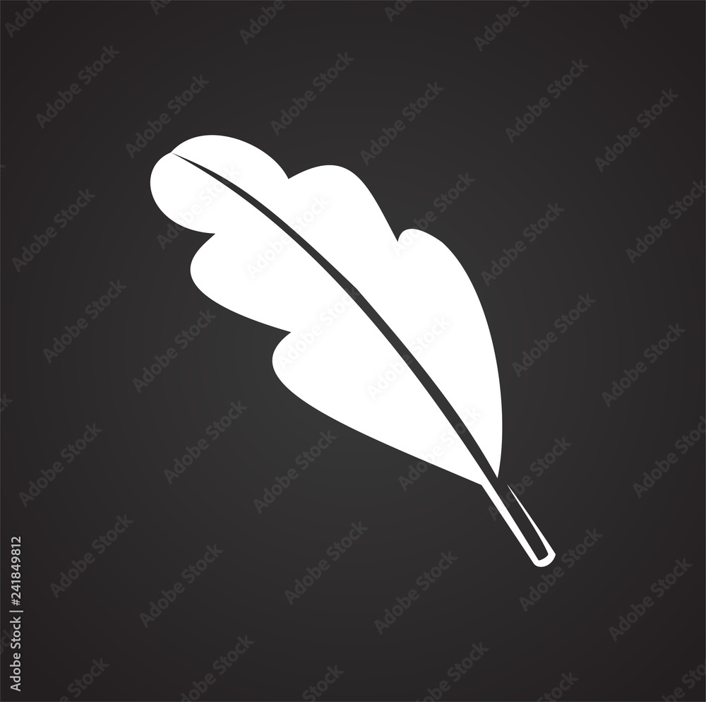Poster leaf icon on black background for graphic and web design, modern simple vector sign. internet concep