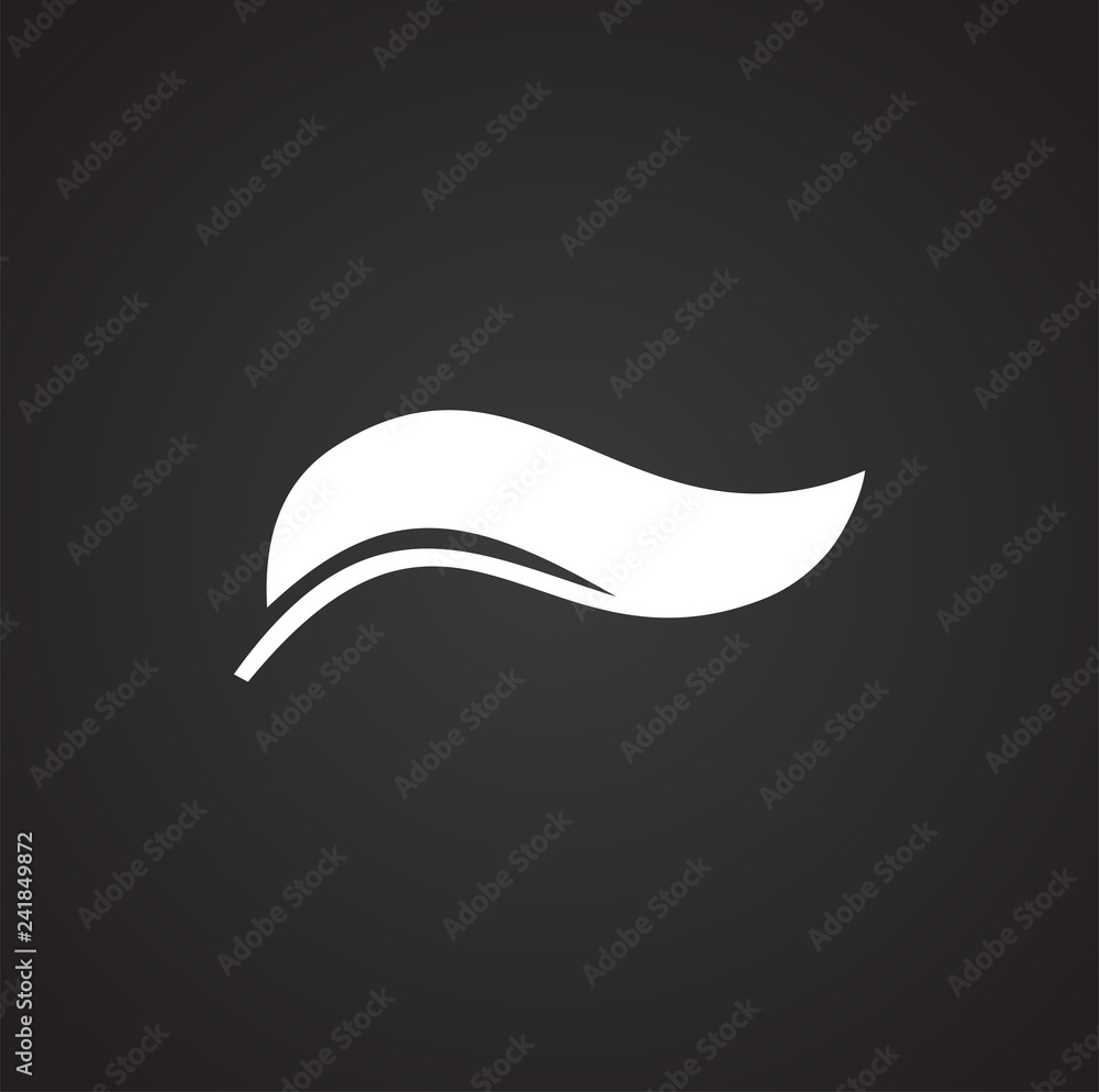 Poster leaf icon on black background for graphic and web design, modern simple vector sign. internet concep
