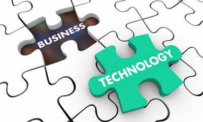 Fototapeta premium Technology in Business Puzzle Piece Hole 3d Illustration