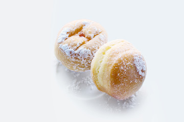 Mini Jam Donuts, Pastries, Isolated on White Background