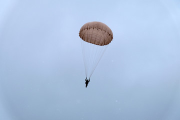 Paratrooper is landing