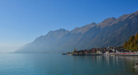 Small town on the lake side of Brienz, Switzerland