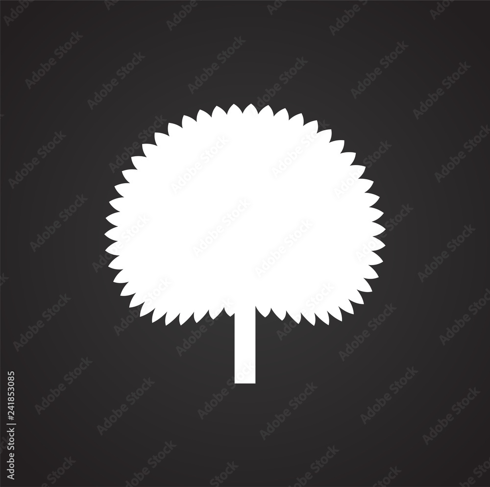 Poster tree icon on black background for graphic and web design, modern simple vector sign. internet concep
