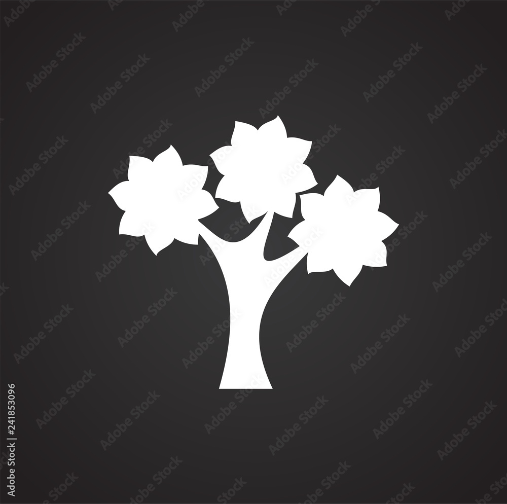 Poster tree icon on black background for graphic and web design, modern simple vector sign. internet concep
