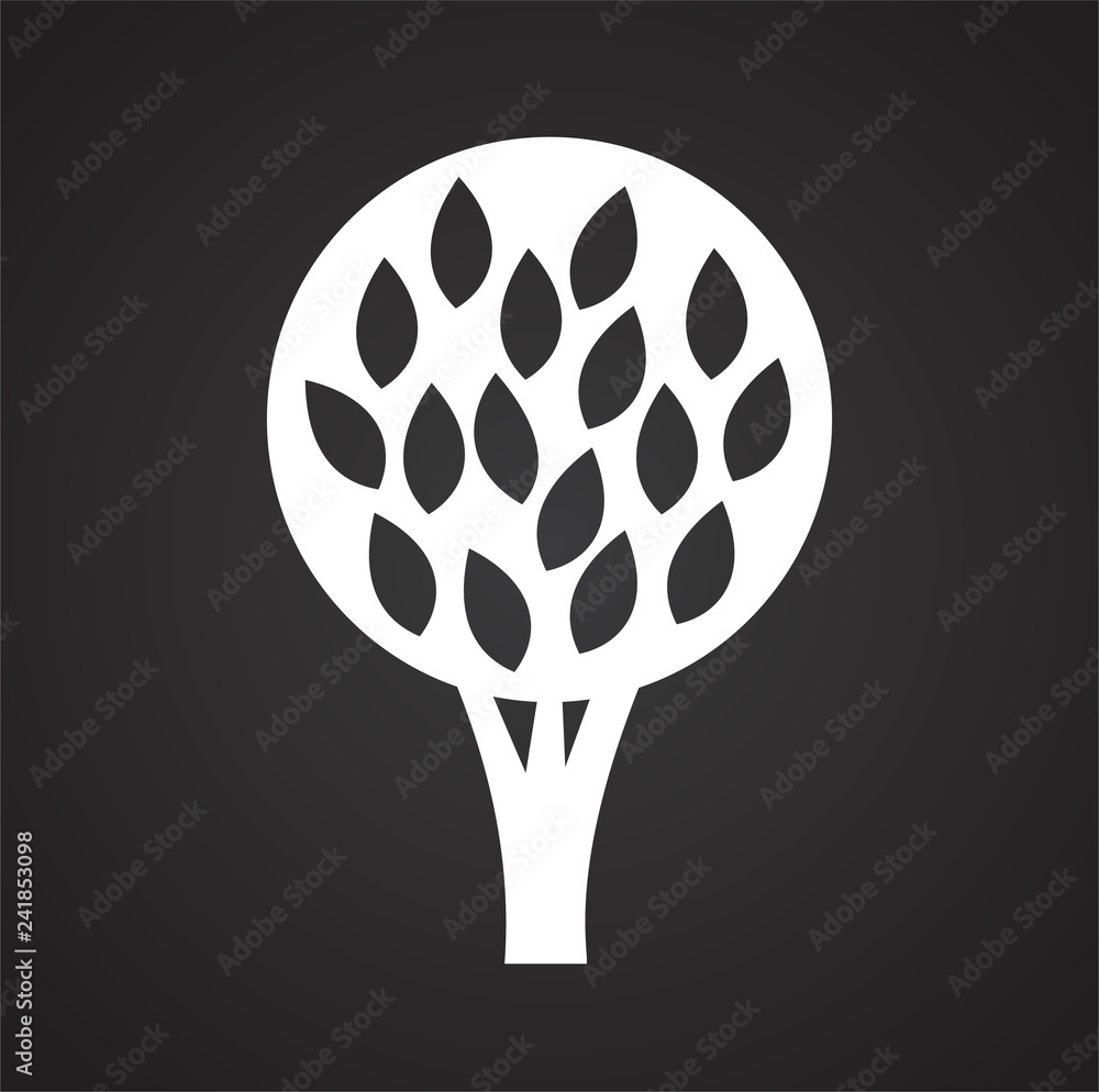Poster tree icon on black background for graphic and web design, modern simple vector sign. internet concep