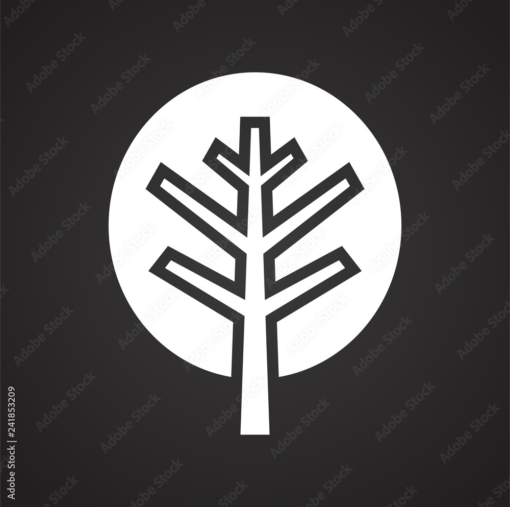 Poster tree icon on black background for graphic and web design, modern simple vector sign. internet concep