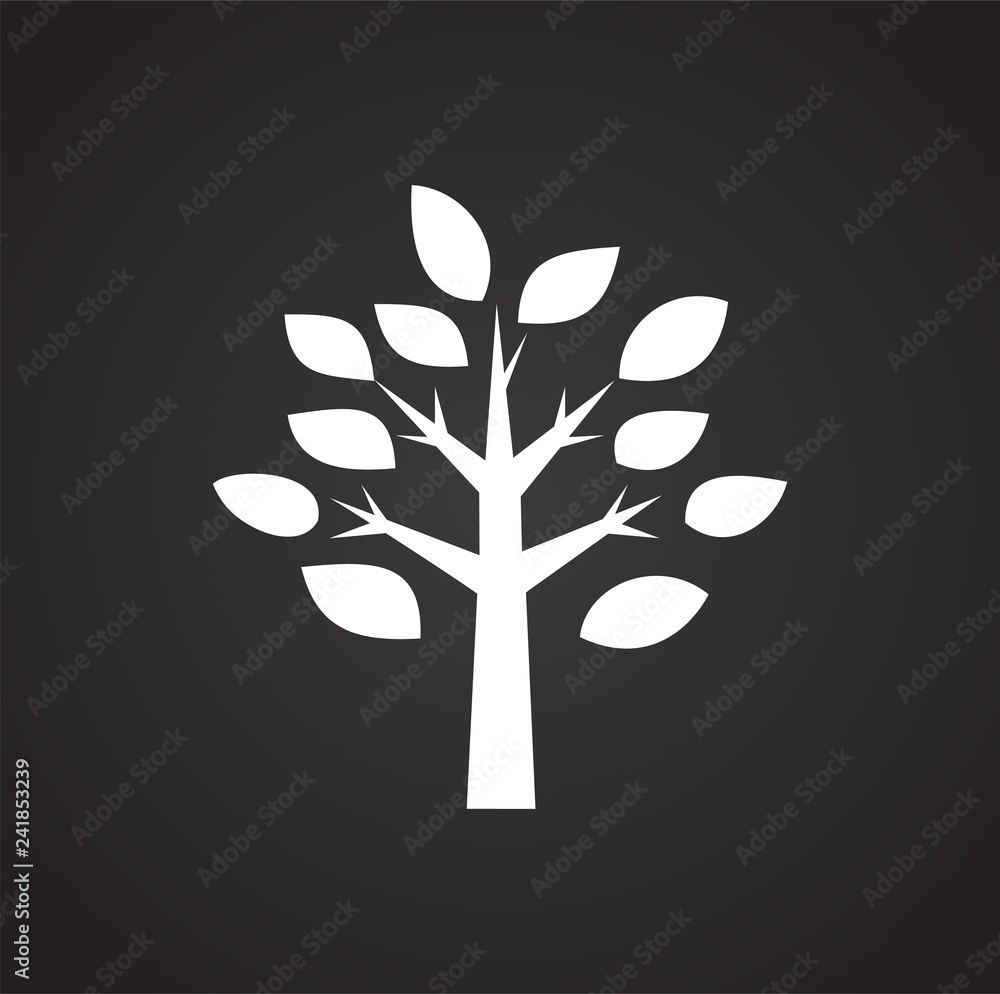 Poster tree icon on black background for graphic and web design, modern simple vector sign. internet concep