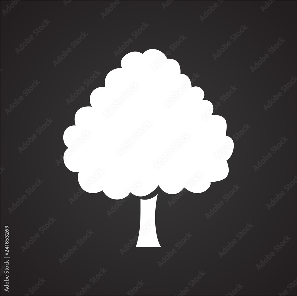 Poster tree icon on black background for graphic and web design, modern simple vector sign. internet concep