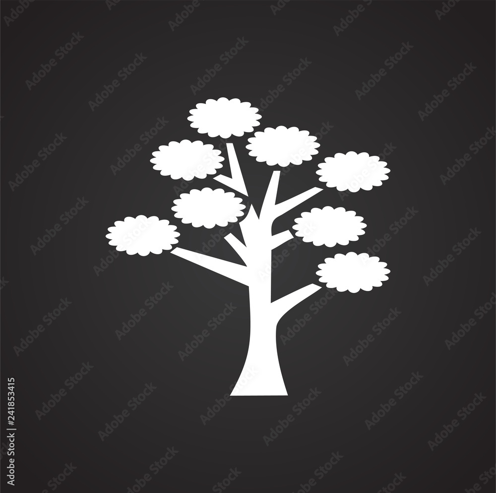 Poster tree icon on black background for graphic and web design, modern simple vector sign. internet concep
