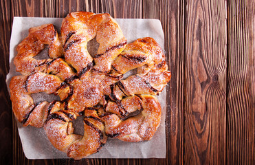 Full apart sweat pastry with filling