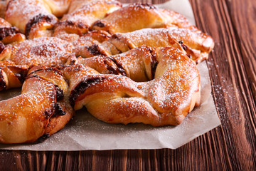 Full apart sweat pastry with filling