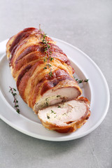 Turkey breast roll with herb cheese