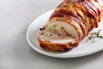 Turkey breast roll with herb cheese © manyakotic