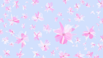 Fototapeta na wymiar Floral background in subtle colors. Spatial flowers. Elements for design and advertising.