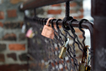 Padlock on a fence