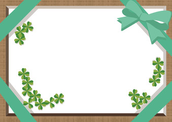 四つ葉のクローバーのフレーム。 壁紙用のフレーム。 フレームのデザイン。 フレームデザインのコレクション。 幸せのシンボル。 幸福の四つ葉のクローバー。 四つ葉のクローバーのデザイン。