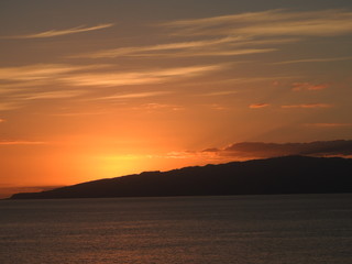 sun setting over the sea