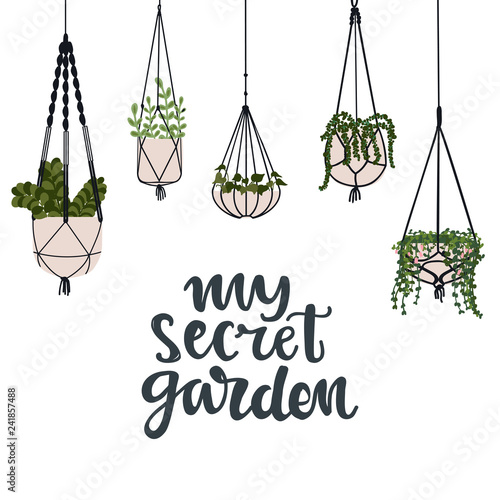 My Secret Garden Hand Written Lettering And Flower In Flower