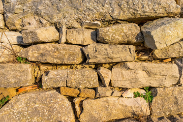 Natural stone wall background. texture of a stone wall.
