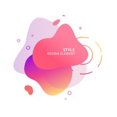 Abstract modern graphic elements. Dynamical pink color  form and line. Gradient abstract banner with plastic liquid shapes. Template for the design of a logo, flyer or presentation. Vector