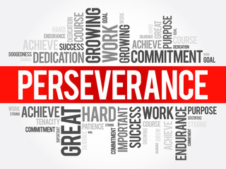Perseverance word cloud collage, business concept background