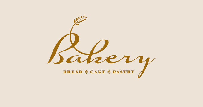 Craft Bakery Logo. Bread, Cake, Pastry Shop or Cafe Vector Premium Logo.