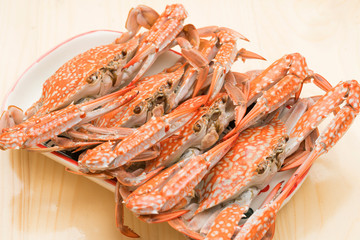 Flower crab group steamed