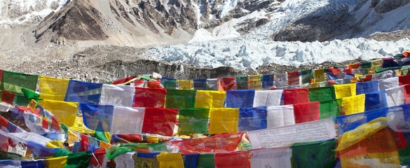 prayer flags, Mount Everest base camp, Nepal buddhism