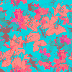 Beautiful seamless floral pattern background.