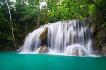 Erawan Waterfall in Thailand is locate in Kanchanaburi Provience. This waterfall is in Erawan national park