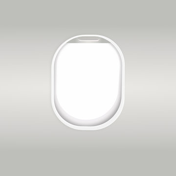 Vector realistic airplane window, aircraft illuminator.Vector illustration