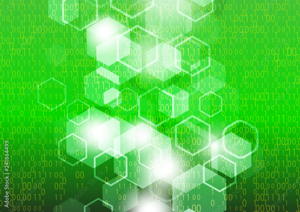 Poster blurred abstract background. design of hexagons, numbers, numbers, code. background with concept of 