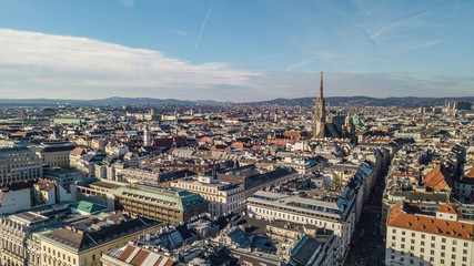 Fototapeta na wymiar Aerial view of Vienna at sunny day