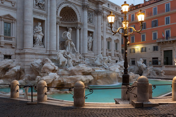 Last electricity at The Trevi fountain in the early morning