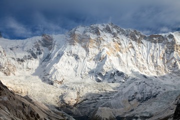 Morning panoramic view of Mount Annapurna